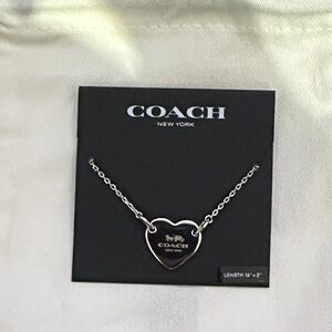 Coach Silver Heart Charm Necklace